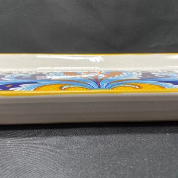 Hand Painted Rectangular Serving Platter by Ceramica Nova Deruta, Made In Italy - Picture 3 of 6